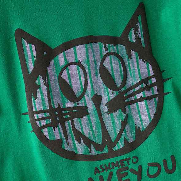 【3XL～7XL】韓国ファッション　ゆったりサイズ　カジュアル　猫柄　夏Tシャツ