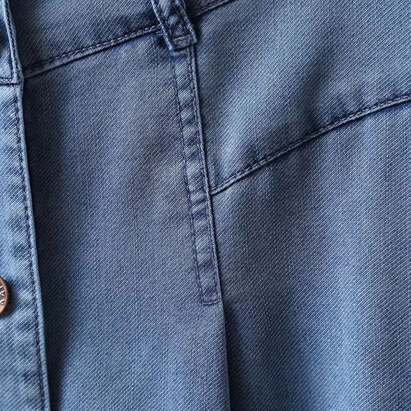 【S~2XL】大人ファッション　フロントボタン　シンプル　無地　デニムスカート