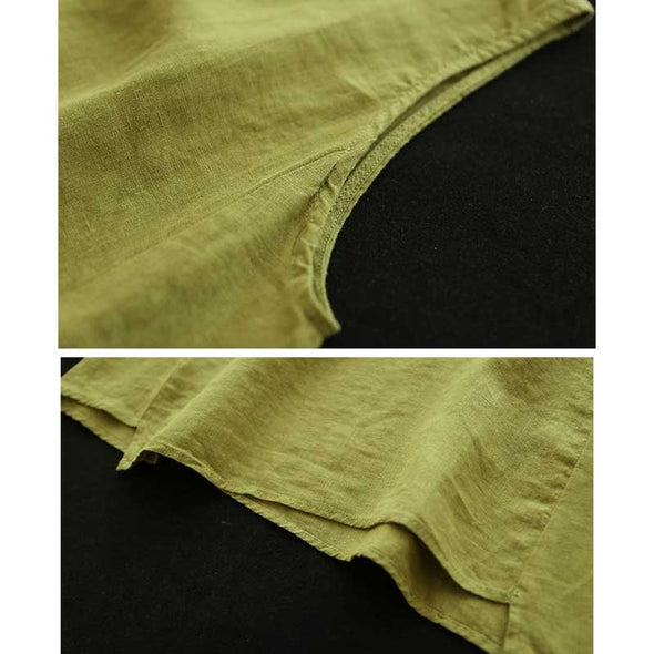 【M~3XL】綿麻生地　レトロ　多色展開　合わせやすい　タンクトップ