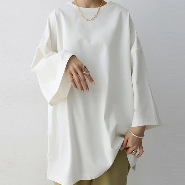 シンプルカジュアル　ゆるシルエット　無地　Tシャツ