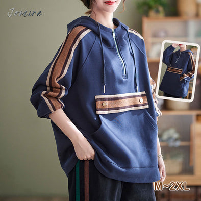 【M~2XL】大人カジュアル　アルファベット　ゆるシルエット　秋冬パーカー