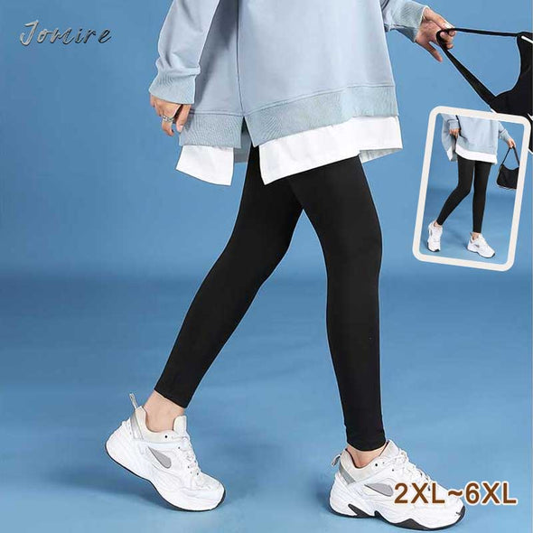 【2L~6XL】ビッグシルエット　着瘦せ効果　無地　シンプル　レギンスパンツ
