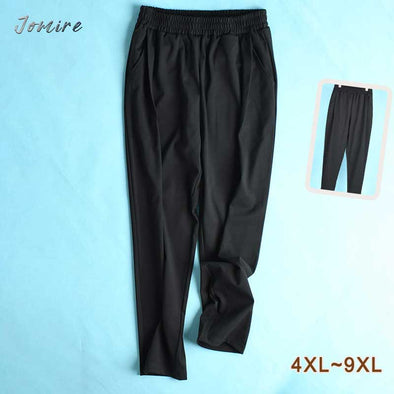【4XL~9XL】人気　着痩せ効果　無地　大人シンプルカジュアル　サルエルパンツ　大きいサイズパンツ　夏9分丈 パンツ