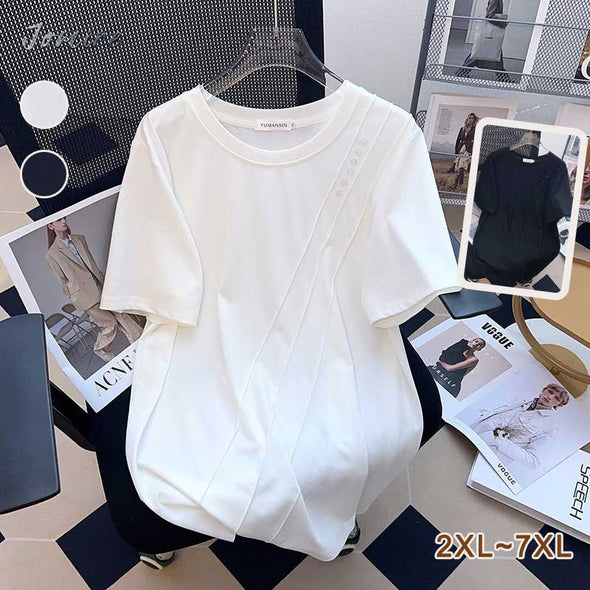 【2XL~7XL】大きいサイズ　無地　おしゃれ　レディースTシャツ