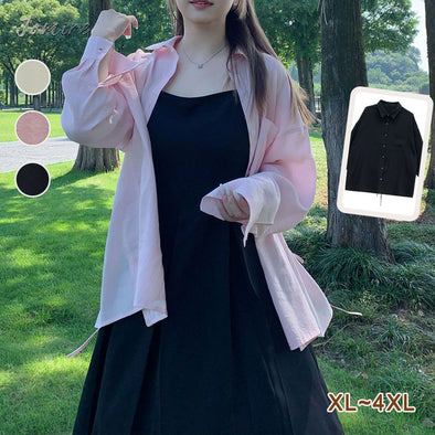 カジュアル　特徴のあるバックデザイン　リボン　羽織　春秋　アウター　シャツ