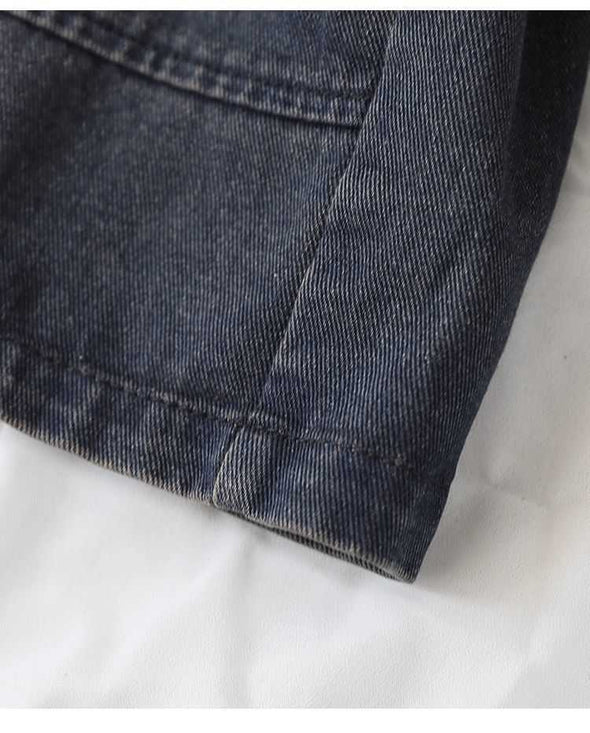 大人カジュアル　刺繍入り　デニムジャケット　ジャケットアウター