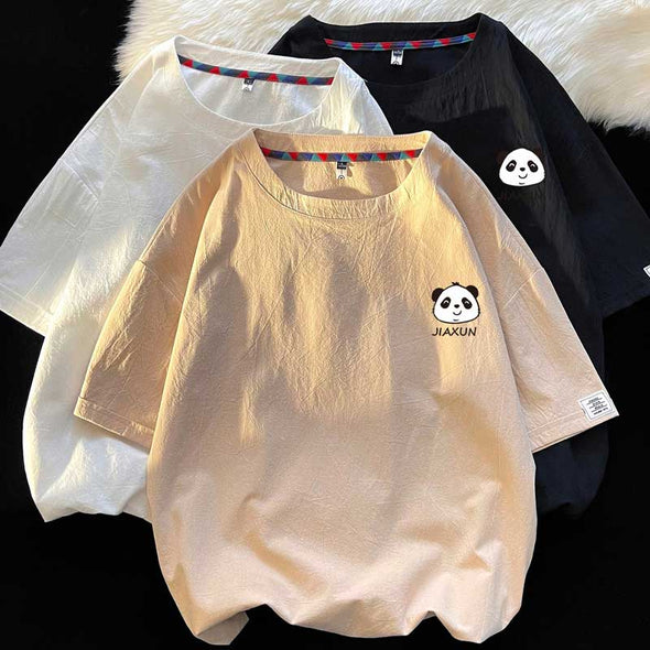 人気【Ｍ～5XL】パンダ柄　プリント　ゆるシルエット　かわいい　夏定番Ｔシャツ