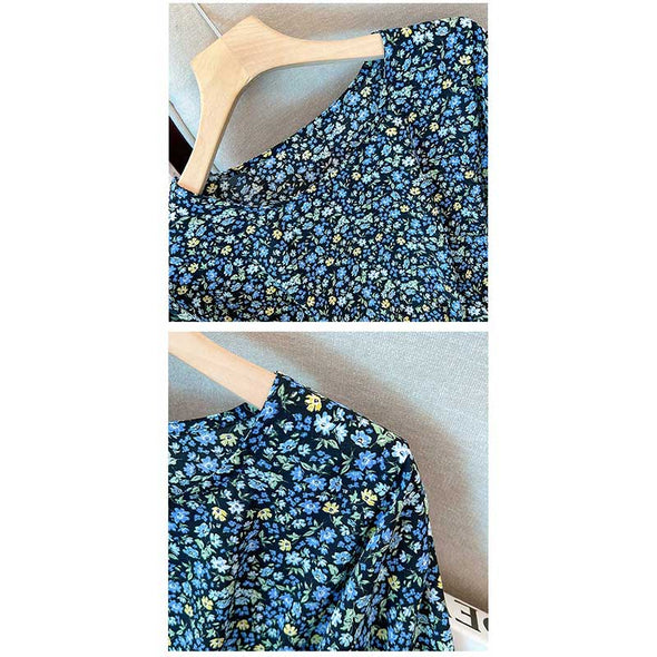 【M～4XL】花柄　ゆったりサイズ　カジュアル　レトロ風　大人ブラウス