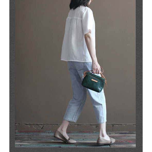 【M~2XL】シンプル　無地　ゆったりサイズ　薄手夏トップス　ブラウス