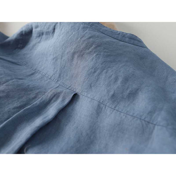 【M~2XL】シンプル無地　綿麻　肌さわりよい　おしゃれワンピース