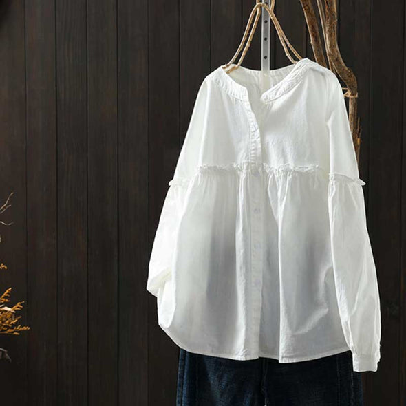 【M~2XL】大人カジュアル　ストライプ柄　ゆるシルエット　長袖　夏おしゃれシャツ
