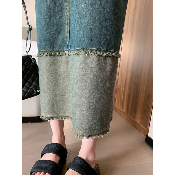 【S~XL】韓国風　サロペットワンピース　デニム　ジャンパースカート