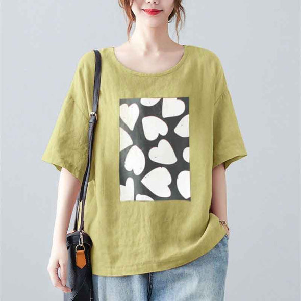 大人かわいい　ゆるシルエット　色バリ豊か　半袖Tシャツ