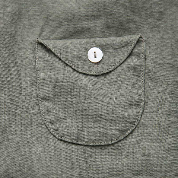 【M~2XL】レトロ　Vネック　綿麻　ゆったりサイズ　薄手　夏シャツ