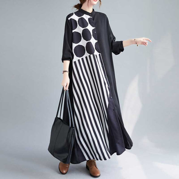 韓国ファッション　おしゃれ　ロングシャツワンピース　春コーデ　人気ワンピース
