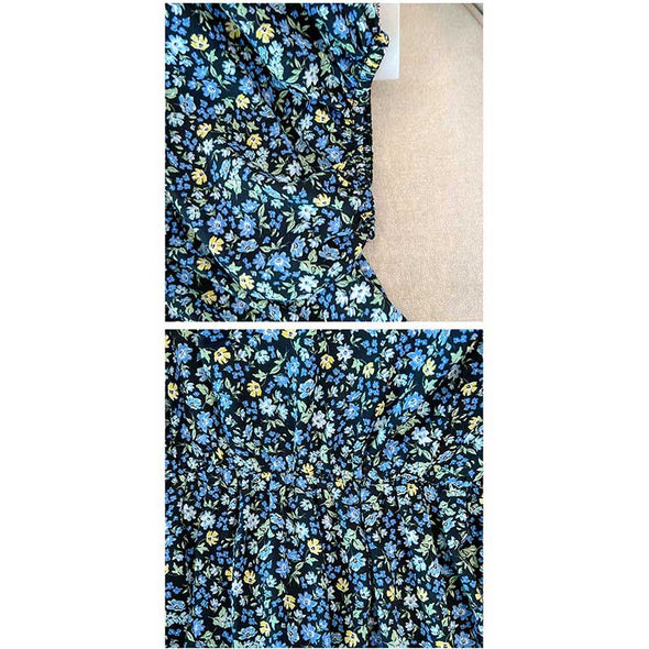 【M～4XL】花柄　ゆったりサイズ　カジュアル　レトロ風　大人ブラウス