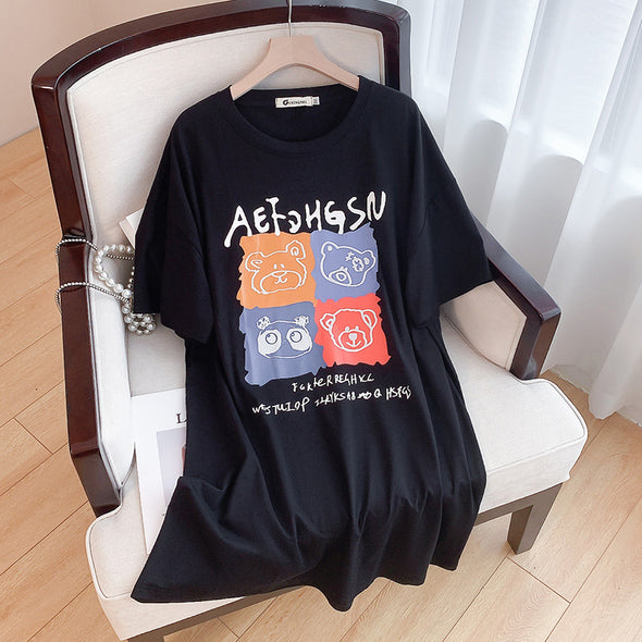 【3XL~7XL】カートゥーン 人気Ｔシャツ　ゆるシルエット　夏定番可愛い動物Ｔシャツ