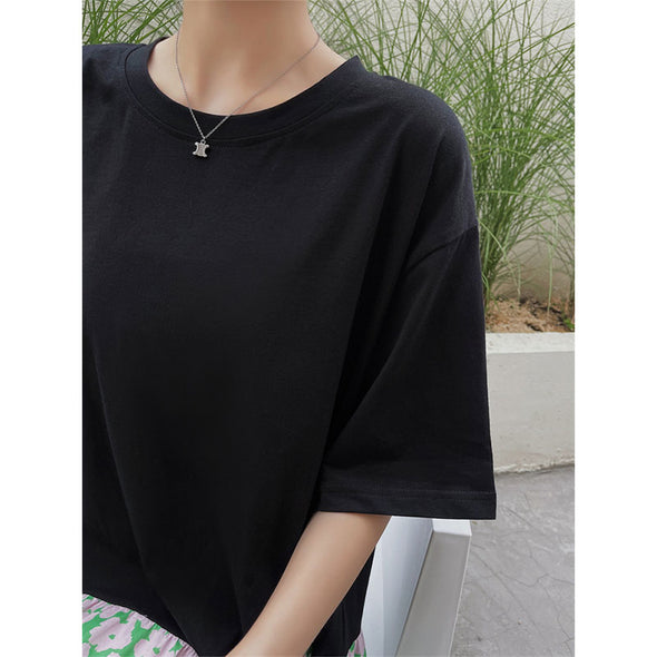 【L~3XL】韓国風　Aライン　切替　花柄　ロングワンピース