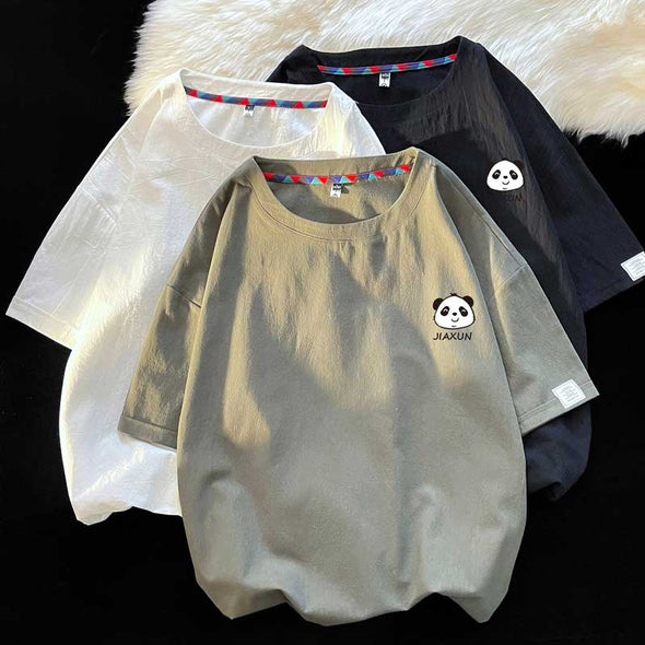 人気【Ｍ～5XL】パンダ柄　プリント　ゆるシルエット　かわいい　夏定番Ｔシャツ