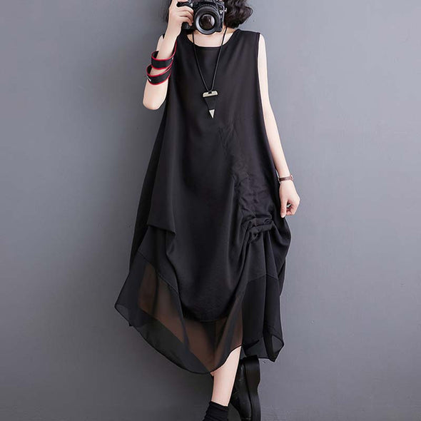 【M~2XL】韓国ファッション　タック入り　ジャンパースカート　おしゃれワンピース　夏ワンピース