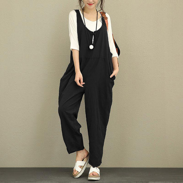多色展開　シンプル無地　レディースかわいい　サロペットパンツ