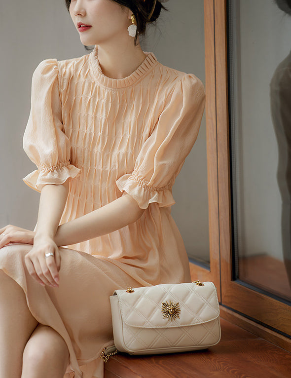 【S~2XL】韓国ファッション　薄手生地　夏人気　ふんわりワンピース
