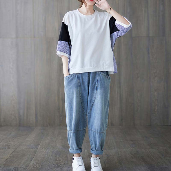 大人カジュアル　ゆるシルエット　中袖　おしゃれTシャツ　レディースTシャツ
