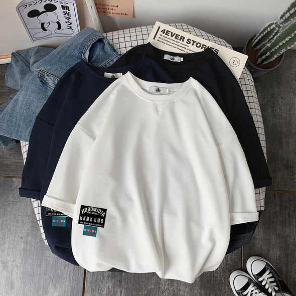 【M~5XL】半袖　楽ちん　ゆるシルエット　おしゃれTシャツ 　合わせやすい夏Tシャツ