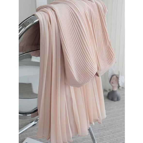 【S~XL】フェミニン　エレガント　Aライン　夏ワンピース　プリーツワンピース