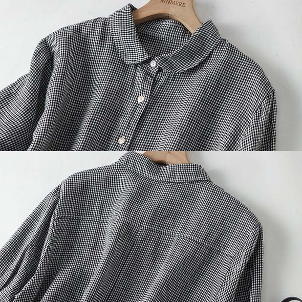 【M~3XL】人気　夏定番　チェック柄　おしゃれ　シャツワンピース