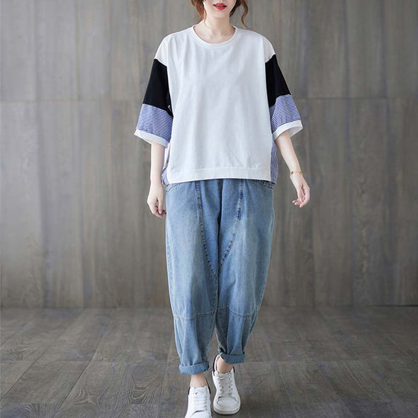 大人カジュアル　ゆるシルエット　中袖　おしゃれTシャツ　レディースTシャツ