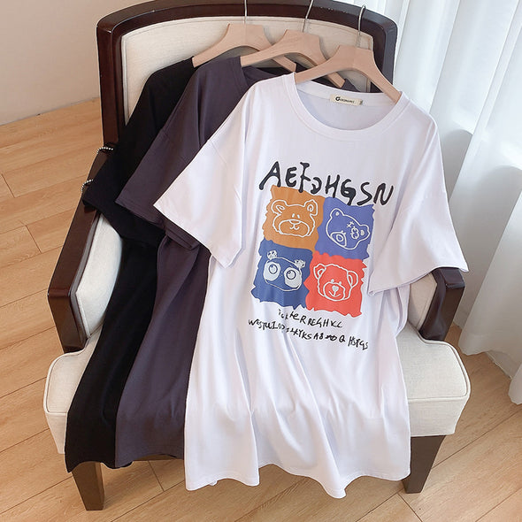 【3XL~7XL】カートゥーン 人気Ｔシャツ　ゆるシルエット　夏定番可愛い動物Ｔシャツ