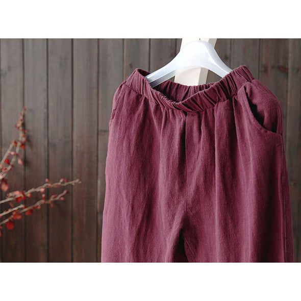 【S~5XL】レディースサルエルパンツ　夏　楽ちん　無地　シンプル　パンツ