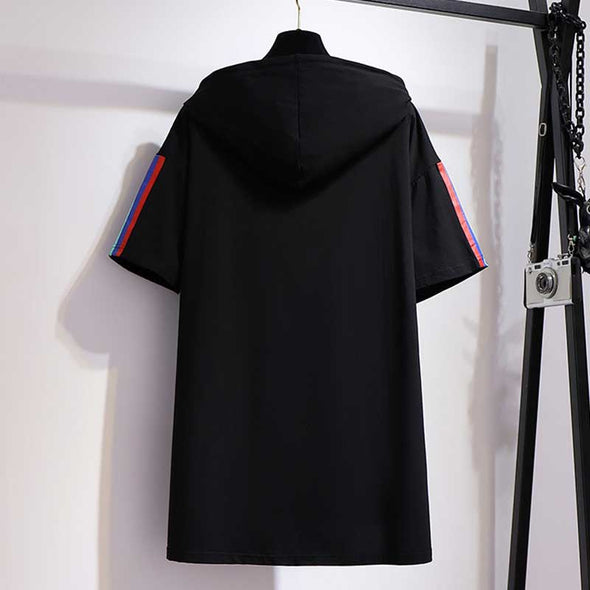 【2XL~6XL】フロントプリント　フード付き　ゆるシルエット　おしゃれTシャツ