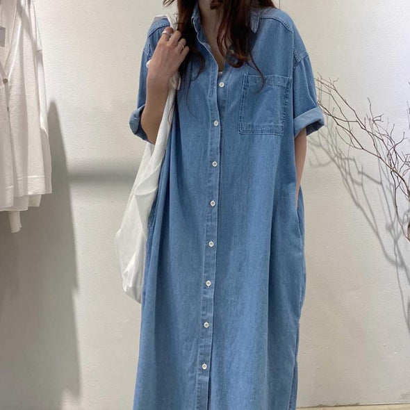 【S~XL】羽織　夏アウター　ロング丈　シャツ風ロングアウター　人気アウター