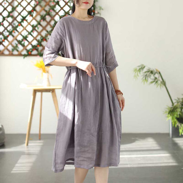 【M~2XL】エレガント　無地　ロングワンピース　夏ワンピース　人気ワンピース
