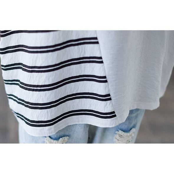 大人カジュアル　切替 ストラップ柄　楽ちん　ゆるシルエット　人気Tシャツ