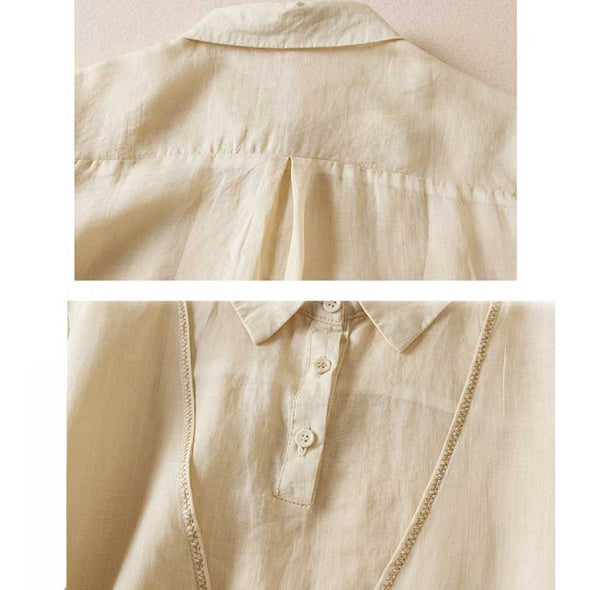 【M~3XL】シンプルカジュアル　中袖　夏人気シャツ　綿麻生地　　夏シャツ