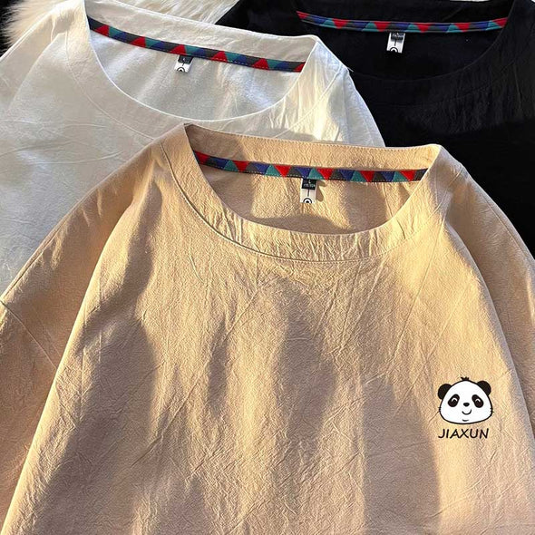 人気【Ｍ～5XL】パンダ柄　プリント　ゆるシルエット　かわいい　夏定番Ｔシャツ