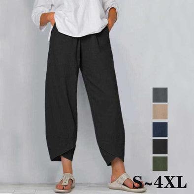 大人9分丈パンツ　ワイド風　【S~4XL】シンプル無地　カジュアルパンツ　9分丈パンツ