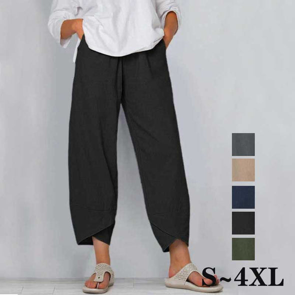 大人9分丈パンツ　ワイド風　【S~4XL】シンプル無地　カジュアルパンツ　9分丈パンツ