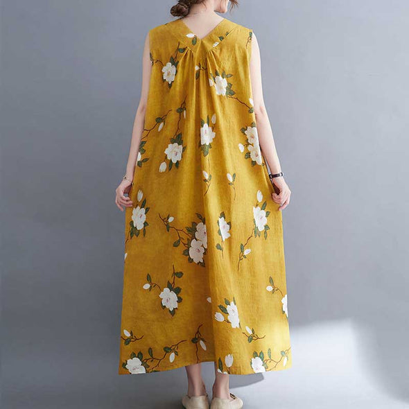 前後２way　Vネック　スクエアネック　エスニック　夏ワンピース　ジレワンピース