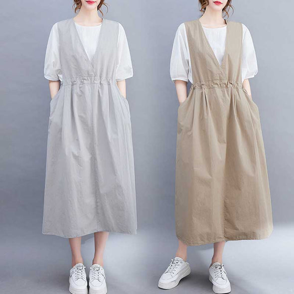 大人カジュアルセットアップ　ブラウス＋サロペットワンピース　おしゃれセットアップ