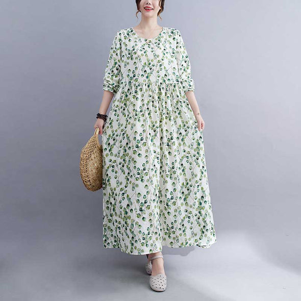 エスニック風　大人ファッション　おしゃれロングワンピース　長袖　秋ワンピース