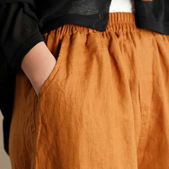 ガウチョパンツ　【Ⅿ~4XL】無地　ガウチョパンツ　カジュアル　9分丈楽ちん　夏パンツ