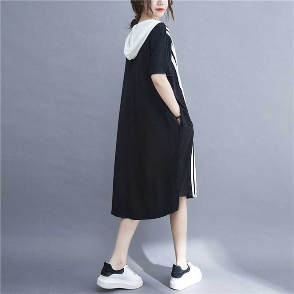 大人カジュアル　重ね着風　ロングトップス　半袖　夏トップス　チュニックワンピース