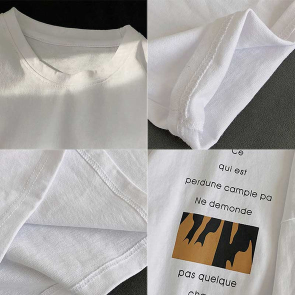 レディースTシャツ　夏おしゃれTシャツ　カッコイイロゴ　ゆるシルエット　