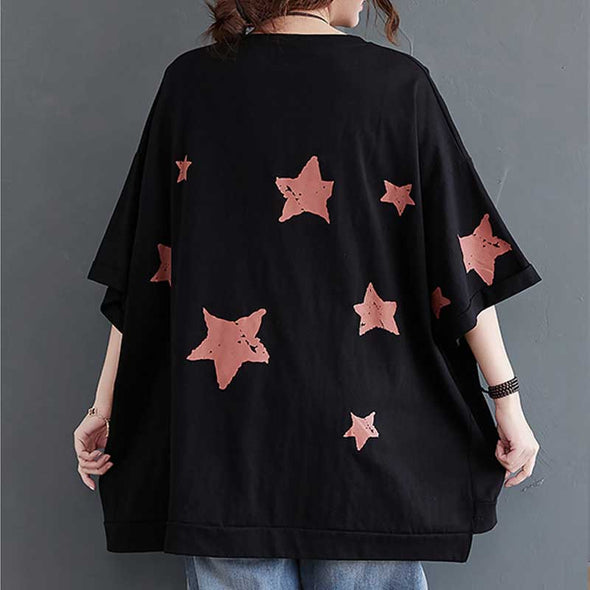大人カジュアルＴシャツ　韓国風　プリント　ゆるシルエット　夏半袖Ｔシャツ