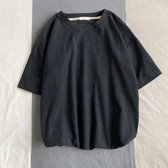 シンプル無地Tシャツ　【Ⅿ~5XL】無地　シンプル　ゆったり　夏トップス　おしゃれＴシャツ