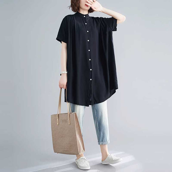 大人かわいい　夏シャツ　フレア裾　タック入り　肌さわり良い　おしゃれシャツ